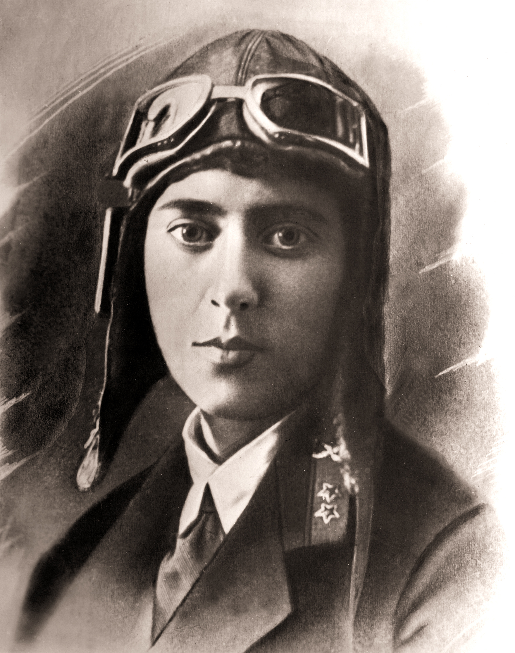 Портрет в лётном шлеме и очках